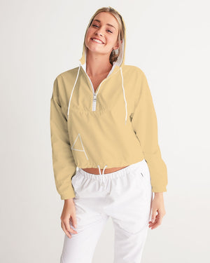 OA Signature Cropped Windbreaker(Tan/White)