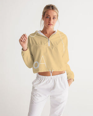 OA Signature Cropped Windbreaker(Tan/White)