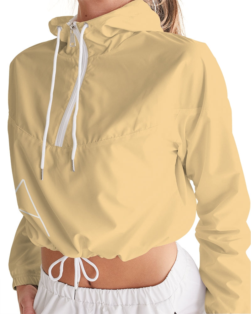 OA Signature Cropped Windbreaker(Tan/White)