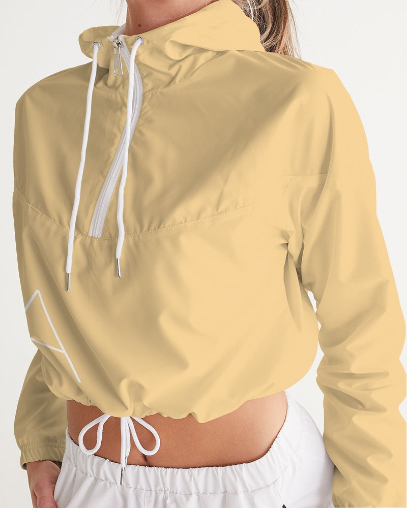 OA Signature Cropped Windbreaker(Tan/White)