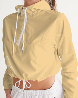 OA Signature Cropped Windbreaker(Tan/White)