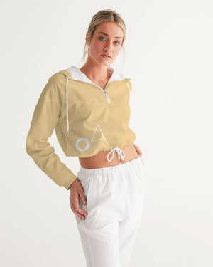 OA Signature Cropped Windbreaker(Tan/White)